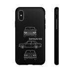 Datsun 510 Triple View Line Art JDM Tough Phone Case Cover Gift