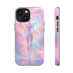 Pastel Aura Phone Case, Swirling Silhouette 3D Cover, Gift