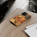 Sleeping French Bulldog with Croissants phone case | cute bakery scene