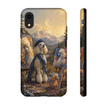 Poodle Painter Scene phone case | Artistic Dog Landscape