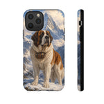 Saint Bernard Dog Phone Case | Mountain Snow Scene, Protective Tough Case