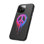 Glitch Peace Sign Phone Case, RGB Melt Digital Art Tough Cover, Gift