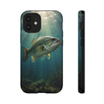 Largemouth Bass Phone Case, Sunlit Underwater Tough Cover, Gift