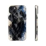 Black Lab Watercolor Art Tough Phone Case - Dog Portrait