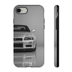 Silver Skyline Phone Case, R34 GTR 90s JDM Legend Tough Cover for Men Gift