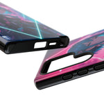 Anime Girl Phone Case Teal, Neon Kanji Calm Gradient Tough Cover