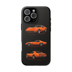 C3 Corvette Art Phone Case Orange, Three-View Vector Cover, Gift