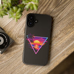 Synthwave Sunset Triangle Phone Case Retro Vaporwave Case