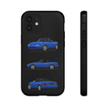 Blue MX-5 Roadster Phone Case Tough JDM Convertible Multi View Print
