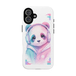 Pastel Panda Phone Case, Glitch Color Block Cover