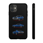 1970 Chevelle SS Phone Case Blue, Three-View Vector Tough Cover