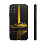 Yellow Camaro Z28 Phone Case, Classic Muscle Car Studio Stripe Cover