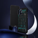 Teal S13 Silvia Phone Case, JDM Drift Infographic Spec Cover