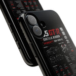 R35 GTR Infographic Phone Case, Black Spec Sheet Tough Cover