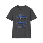Blue 1963 Galaxie Convertible Illustration T-Shirt | Classic Car Art Tee