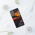 Orange C8 Z06 Flat Plane V8 Speed Art Tough Phone Case