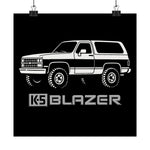 1980s Chevy K5 Blazer Poster Classic 4x4 SUV Wall Art Print Vintage Off Road