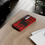 Scottish Terrier Silhouette Plaid Art Tough Phone Case