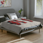 Red 1994 Supra Sketches Velveteen Blanket | Car Illustration Throw