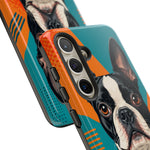 Boston Terrier Pop-Art Portrait Tough Phone Case - Teal Orange