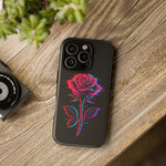 Glitch Rose Neon Phone Case Vaporwave Tough Cover