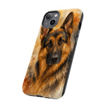 German Shepherd Loyal Watercolor Portrait Art Tough Phone Case
