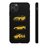 Yellow Type R Sports Car Phone Case Tough JDM Hot Hatch Multi View Print