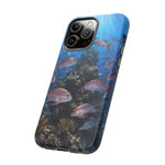 Snapper Reef Phone Case, Sunlit School Ocean Fishing Tough Cover