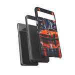 Orange Supra Phone Case, Neon City Night JDM Sports Car Tough Cover