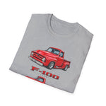 Red 1955 F100 Vintage Truck T-Shirt | Classic Trio Pickup Design