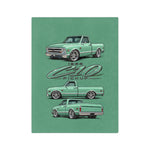 1968 Chevy C10 Pickup illustration Velveteen Microfiber Blanket | Retro Truck