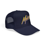 Melrose Retro Trucker Hat Neon 80s Synthwave Foam Snapback Cap Vintage Style