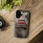 F100 Phone Case, Red White Classic Truck Foggy Road Cover, Gift