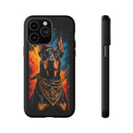 Doberman Bandana Portrait Tough Phone Case - Color Splash