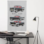 1957 Bel Air Black Hardtop Banner 34x56 Garage Man Cave Wall Decor Gift