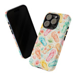 Watercolor Flip Flops pattern Tough Case | Beach Shells Phone Cover