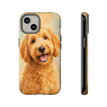 Goldendoodle Fluffy Curls Portrait Art Tough Phone Case