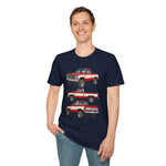 1982 Chevy K10 Silverado Red Pickup T-Shirt | Trio Truck Illustration
