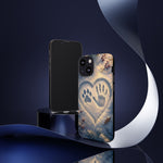 Pet Paw Print Phone Case Snow Heart Tough Cover Gift Art