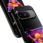 Synthwave Sunset Triangle Phone Case Retro Vaporwave Case