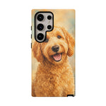 Goldendoodle Fluffy Curls Portrait Art Tough Phone Case