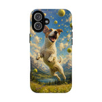 Happy Jack Russell Jumping with Tennis Balls Phone Case | Dog Lover