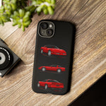 C4 Corvette Art Phone Case Red, Three-View Vector Cover, Gift
