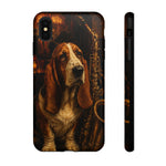 Basset Hound Phone Case Jazz Saxophone Tough Cover Gift Art