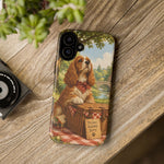 Cocker Spaniel Picnic Scene phone case | vintage dog art