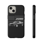 Black Z28 Camaro Phone Case Muscle Car American Flag Tough Cover