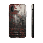 Rainy Temple Stairs Autumn Phone Case Ink Art Tough Case