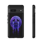 Glitch Sad Face Phone Case, Anime Melt Static Tough Cover