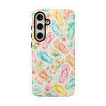 Watercolor Flip Flops pattern Tough Case | Beach Shells Phone Cover