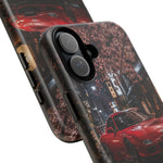 Red FD RX-7 Blossom Alley Tough Phone Case - Rain-Slicked Night